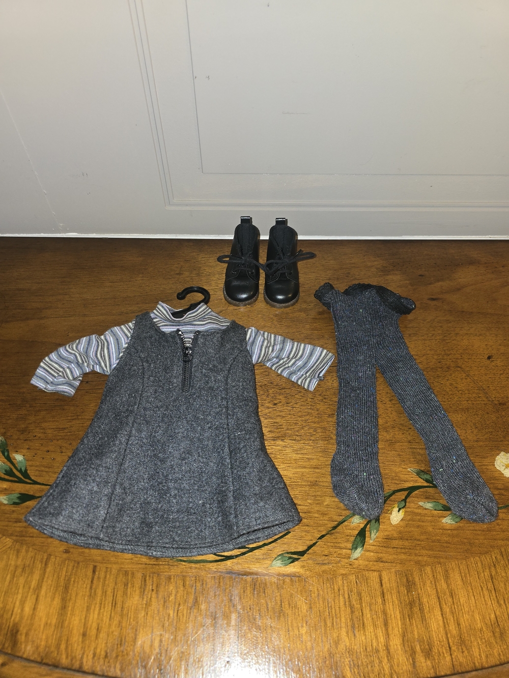 American Girl Vintage 90's School Jumper Grey Dress Outfit